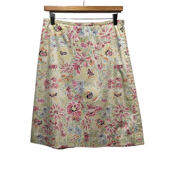 Brooks Brothers 346 Cotton Pastel Floral A-Line Midi Skirt, 4 - Picture 1 of 6